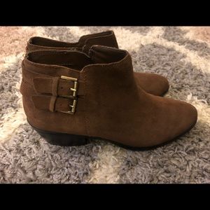 Sam Edelman tan brown suede bootie buckle S7